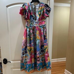 J.Marie Colorful Printed Midi Dress - Multi color size xs
